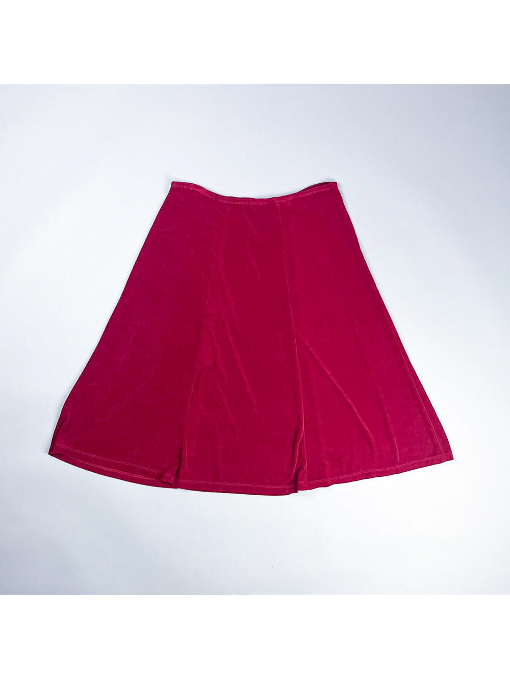 Vintage Burgundy Skirt, Wine Red with Elastic Waist